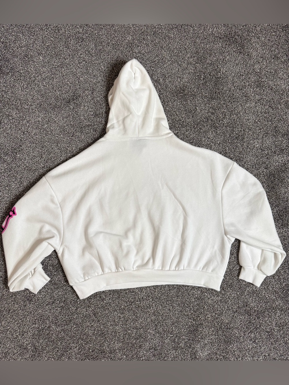 Von Dutch Graffiti Logo Cropped Hoodie White Pink Black Size Small Y2K - Picture 4 of 6